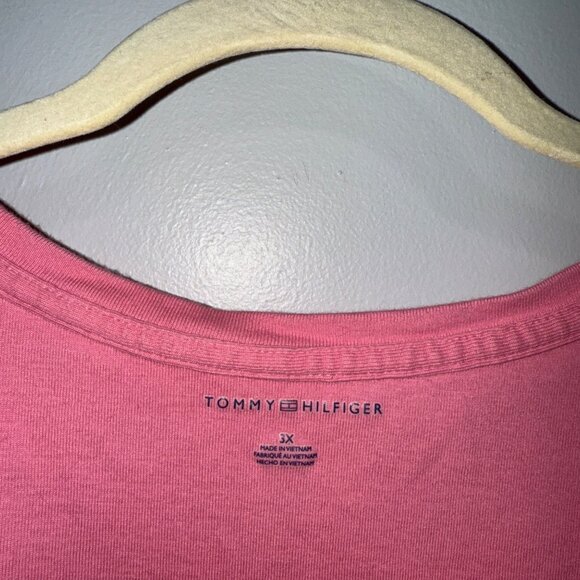 Tommy Hilfiger Womens Pink V-Neck T-Shirt 3X - Picture 3 of 6